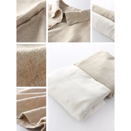 Vintage Simple Ramie Cotton Outwear Tops Vintage Simple Ramie Cotton Outwear Tops