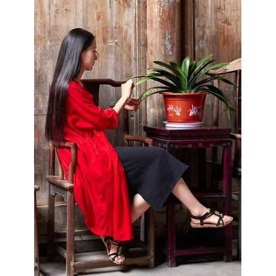 Soft Red Ramie Cotton Linen Cover-up Cardigan Soft Red Ramie Cotton Linen Cover-up Cardigan