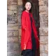 Soft Red Ramie Cotton Linen Cover-up Cardigan Soft Red Ramie Cotton Linen Cover-up Cardigan