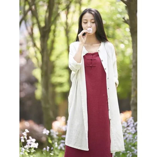 Soft White Ramie Cotton Linen Cover-up Cardigan Soft White Ramie Cotton Linen Cover-up Cardigan