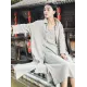 Black&Light gray Split-side Vintage Linen Outwear Black&Light gray Split-side Vintage Linen Outwear
