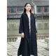 Black&Light gray Split-side Vintage Linen Outwear Black&Light gray Split-side Vintage Linen Outwear