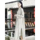 Black&Light gray Split-side Vintage Linen Outwear Black&Light gray Split-side Vintage Linen Outwear