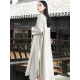 Black&Light gray Split-side Vintage Linen Outwear Black&Light gray Split-side Vintage Linen Outwear