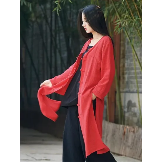 Blue&Red Frog Ramie Cotton Linen Outwear Cardigan Blue&Red Frog Ramie Cotton Linen Outwear Cardigan