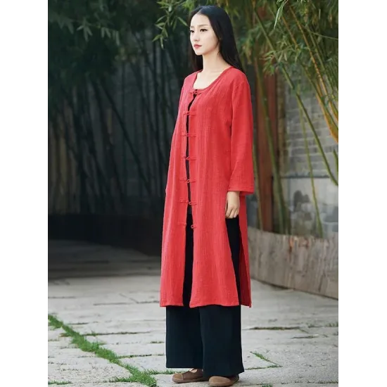 Blue&Red Frog Ramie Cotton Linen Outwear Cardigan Blue&Red Frog Ramie Cotton Linen Outwear Cardigan