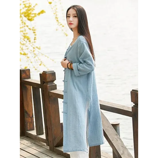 Blue&Red Frog Ramie Cotton Linen Outwear Cardigan Blue&Red Frog Ramie Cotton Linen Outwear Cardigan
