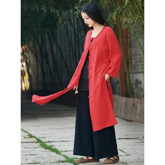 Blue&Red Frog Ramie Cotton Linen Outwear Cardigan Blue&Red Frog Ramie Cotton Linen Outwear Cardigan