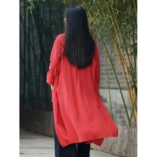Blue&Red Frog Ramie Cotton Linen Outwear Cardigan Blue&Red Frog Ramie Cotton Linen Outwear Cardigan