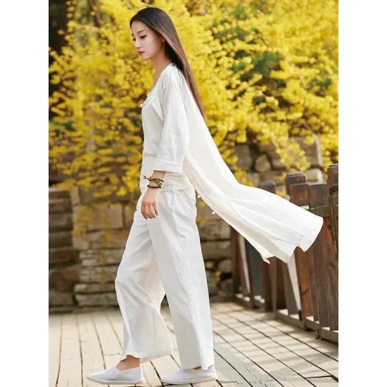 Soft White Frog Ramie Cotton Linen Outwear Cardigan Soft White Frog Ramie Cotton Linen Outwear Cardigan