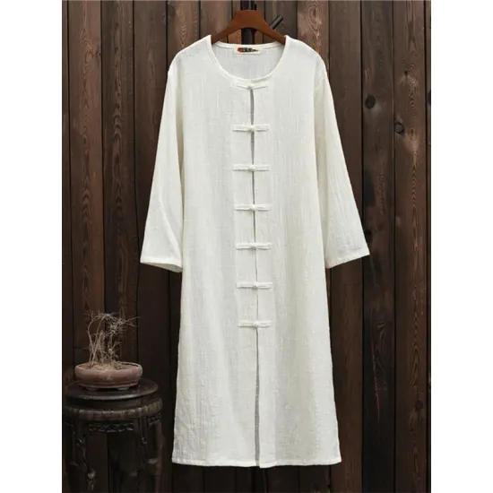 Soft White Frog Ramie Cotton Linen Outwear Cardigan Soft White Frog Ramie Cotton Linen Outwear Cardigan