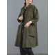 Casual Loose Solid Color Buttoned Lapel Collar Long Sleeves Trench Coat Casual Loose Solid Color Buttoned Lapel Collar Long Sleeves Trench Coat