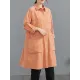 Casual Loose Solid Color Buttoned Lapel Collar Long Sleeves Trench Coat Casual Loose Solid Color Buttoned Lapel Collar Long Sleeves Trench Coat