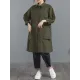 Casual Loose Solid Color Buttoned Lapel Collar Long Sleeves Trench Coat Casual Loose Solid Color Buttoned Lapel Collar Long Sleeves Trench Coat