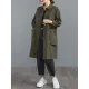 Casual Loose Solid Color Buttoned Lapel Collar Long Sleeves Trench Coat Casual Loose Solid Color Buttoned Lapel Collar Long Sleeves Trench Coat