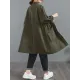 Casual Loose Solid Color Buttoned Lapel Collar Long Sleeves Trench Coat Casual Loose Solid Color Buttoned Lapel Collar Long Sleeves Trench Coat