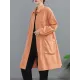Casual Loose Solid Color Buttoned Lapel Collar Long Sleeves Trench Coat Casual Loose Solid Color Buttoned Lapel Collar Long Sleeves Trench Coat