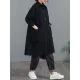Casual Loose Solid Color Buttoned Lapel Collar Long Sleeves Trench Coat Casual Loose Solid Color Buttoned Lapel Collar Long Sleeves Trench Coat