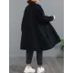 Casual Loose Solid Color Buttoned Lapel Collar Long Sleeves Trench Coat Casual Loose Solid Color Buttoned Lapel Collar Long Sleeves Trench Coat