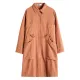 Casual Loose Solid Color Buttoned Lapel Collar Long Sleeves Trench Coat Casual Loose Solid Color Buttoned Lapel Collar Long Sleeves Trench Coat