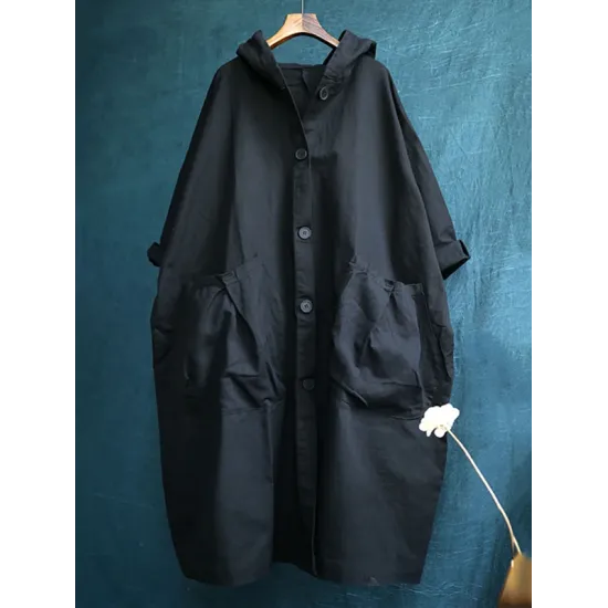 Original Solid Hooded Long Sleeve Outerwear&Coat Original Solid Hooded Long Sleeve Outerwear&Coat