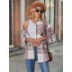 Casual Loose Buckle Plaid Polo Shirt Top Casual Loose Buckle Plaid Polo Shirt Top