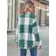Casual Loose Buckle Plaid Polo Shirt Top Casual Loose Buckle Plaid Polo Shirt Top