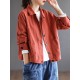 Vintage Loose Long Sleeves Buttoned Solid Color Lapel Collar Outerwear Vintage Loose Long Sleeves Buttoned Solid Color Lapel Collar Outerwear