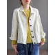 Vintage Loose Long Sleeves Buttoned Solid Color Lapel Collar Outerwear Vintage Loose Long Sleeves Buttoned Solid Color Lapel Collar Outerwear