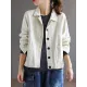 Vintage Loose Long Sleeves Buttoned Solid Color Lapel Collar Outerwear Vintage Loose Long Sleeves Buttoned Solid Color Lapel Collar Outerwear