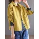 Vintage Loose Long Sleeves Buttoned Solid Color Lapel Collar Outerwear Vintage Loose Long Sleeves Buttoned Solid Color Lapel Collar Outerwear