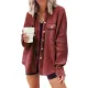Vintage Loose Irregular Solid Color With Pockets Jackets Vintage Loose Irregular Solid Color With Pockets Jackets