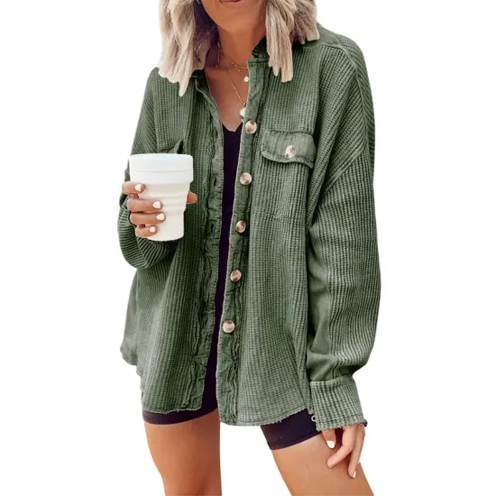 Vintage Loose Irregular Solid Color With Pockets Jackets Vintage Loose Irregular Solid Color With Pockets Jackets