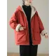 Artistic Retro Long Sleeves Loose Keep Warm Fleece Lining Zipper Hooded Outerwear Artistic Retro Long Sleeves Loose Keep Warm Fleece Lining Zipper Hooded Outerwear