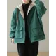 Artistic Retro Long Sleeves Loose Keep Warm Fleece Lining Zipper Hooded Outerwear Artistic Retro Long Sleeves Loose Keep Warm Fleece Lining Zipper Hooded Outerwear