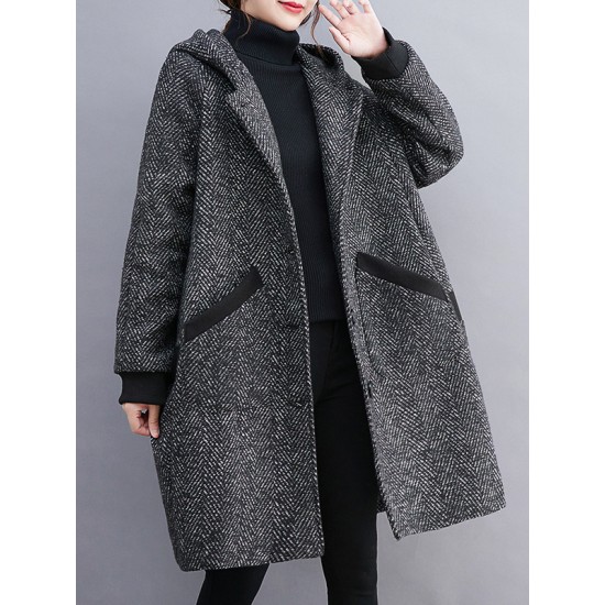 Original Creation Long Sleeves Loose Keep Warm Hooded Outerwear Original Creation Long Sleeves Loose Keep Warm Hooded Outerwear