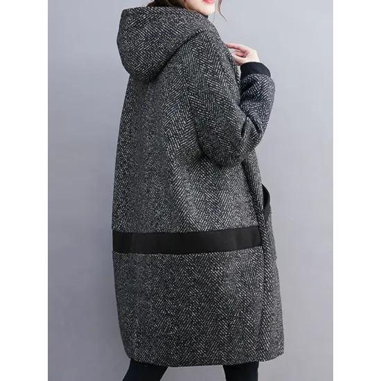 Original Creation Long Sleeves Loose Keep Warm Hooded Outerwear Original Creation Long Sleeves Loose Keep Warm Hooded Outerwear