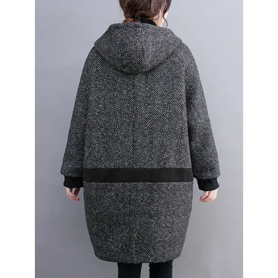 Original Creation Long Sleeves Loose Keep Warm Hooded Outerwear Original Creation Long Sleeves Loose Keep Warm Hooded Outerwear
