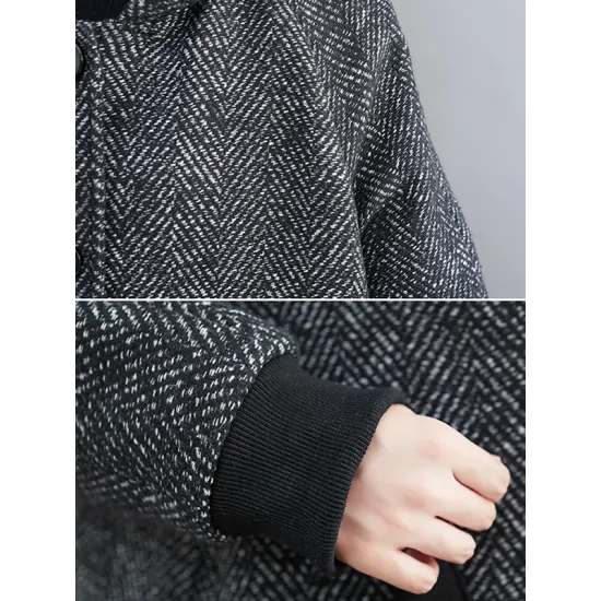 Original Creation Long Sleeves Loose Keep Warm Hooded Outerwear Original Creation Long Sleeves Loose Keep Warm Hooded Outerwear