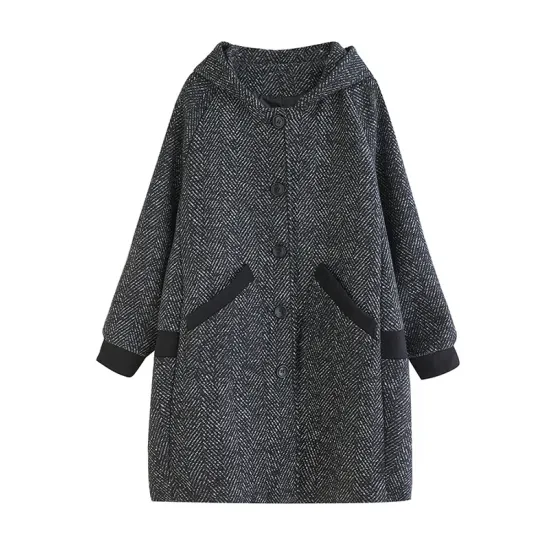 Original Creation Long Sleeves Loose Keep Warm Hooded Outerwear Original Creation Long Sleeves Loose Keep Warm Hooded Outerwear