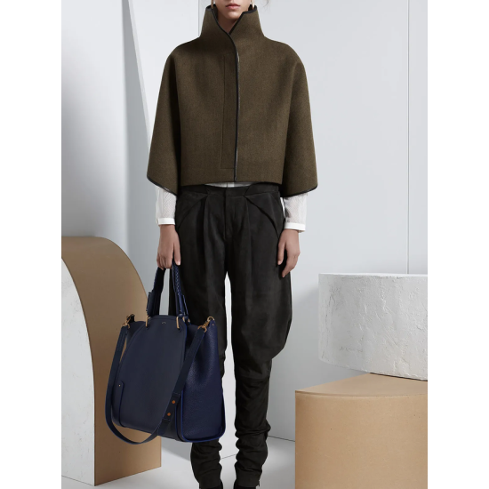 Vintage Loose Solid Color Stand Collar Jackets Vintage Loose Solid Color Stand Collar Jackets