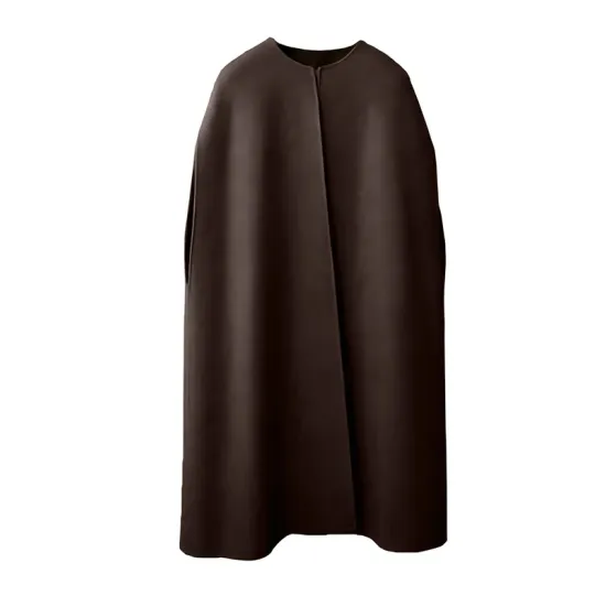 Simple Sleeveless Solid Color Round-Neck Cape Outerwear Simple Sleeveless Solid Color Round-Neck Cape Outerwear