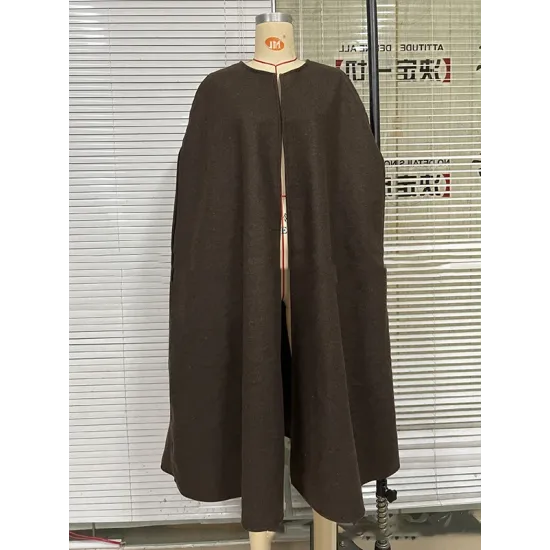 Simple Sleeveless Solid Color Round-Neck Cape Outerwear Simple Sleeveless Solid Color Round-Neck Cape Outerwear