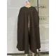 Simple Sleeveless Solid Color Round-Neck Cape Outerwear Simple Sleeveless Solid Color Round-Neck Cape Outerwear