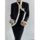 Long Sleeves Color-Block Falbala Jackets Long Sleeves Color-Block Falbala Jackets