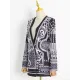 Original Creation Loose Long Sleeves Beads Printed V-Neck Blazer Outerwear Original Creation Loose Long Sleeves Beads Printed V-Neck Blazer Outerwear