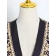 Original Creation Loose Long Sleeves Beads Printed V-Neck Blazer Outerwear Original Creation Loose Long Sleeves Beads Printed V-Neck Blazer Outerwear