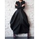 Split-Joint Zipper Round-Neck Maxi Dress Coat Bubble Dress Split-Joint Zipper Round-Neck Maxi Dress Coat Bubble Dress