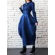 Split-Joint Zipper Round-Neck Maxi Dress Coat Bubble Dress Split-Joint Zipper Round-Neck Maxi Dress Coat Bubble Dress