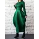 Split-Joint Zipper Round-Neck Maxi Dress Coat Bubble Dress Split-Joint Zipper Round-Neck Maxi Dress Coat Bubble Dress